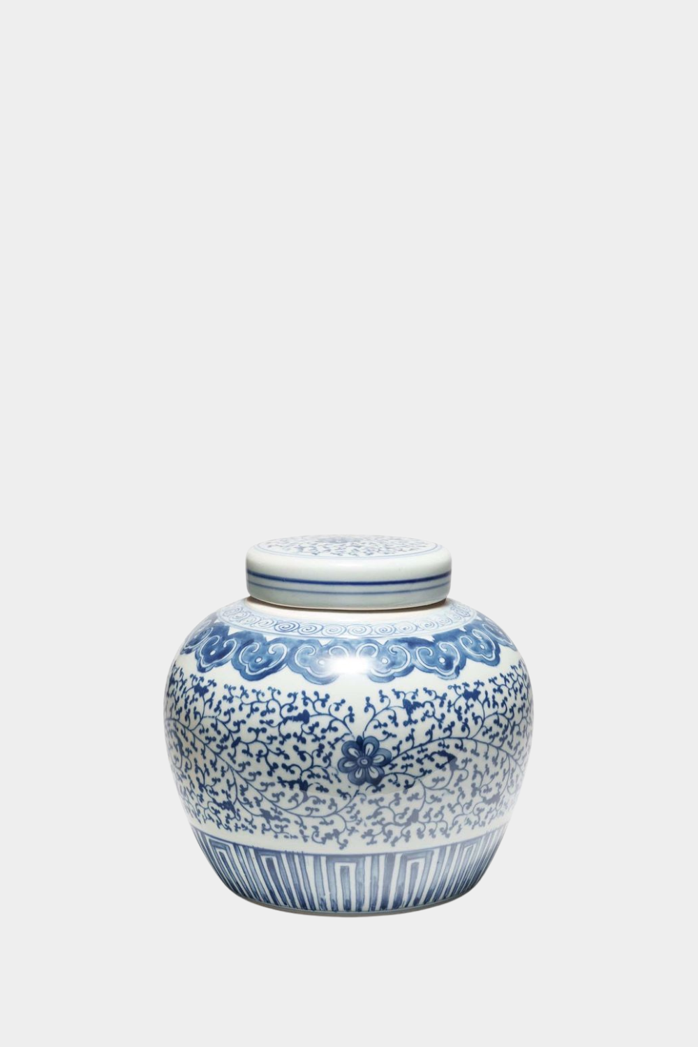 Blue & White Trailing Vines Ginger Jar