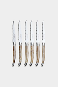 Jean Dubost Laguiole ® Dark Horn Steak Knives, Set of 6