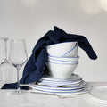 Mercer Blue Round Porcelain Dinner Plates Set of 8