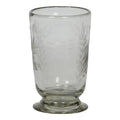 Etched Floral Drinking Glass